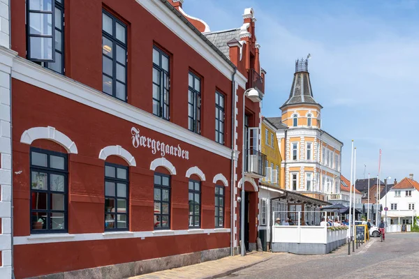 Svendborg Данія Червня 2021 Барвисті Будівлі Історичному Старовинному Центрі Міста — стокове фото