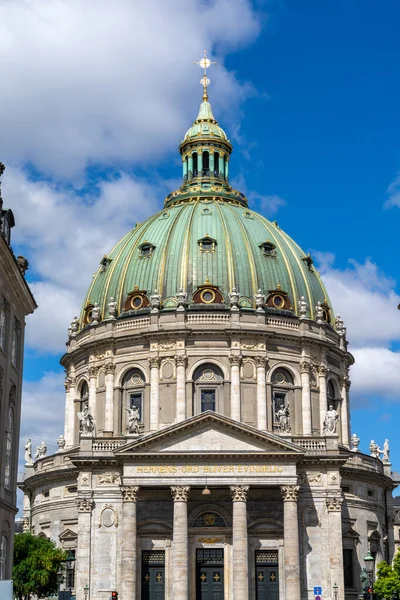 Copenhague Dinamarca Junho 2021 Vista Cúpula Histórica Igreja Frederiks Centro — Fotografia de Stock