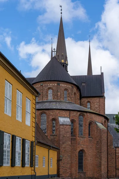 Roskilde Danimarca Giugno 2021 Particolare Veduta Della Storica Cattedrale Luterana — Foto Stock