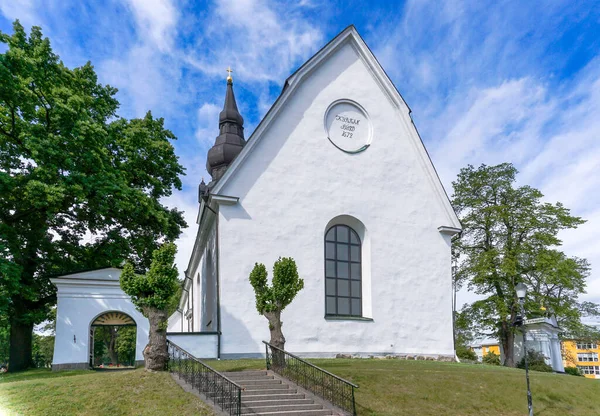 Hudiksvall Suécia Julho 2021 Vista Igreja Hudiskvall Século Xvii Centro — Fotografia de Stock