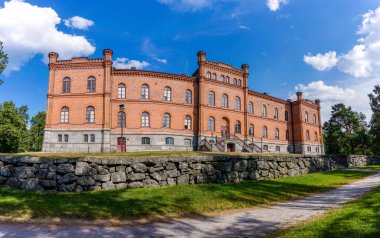 Vaasa, Finland: 28 July, 2021: view of the Vaasa Court of Appeals red brick building clipart