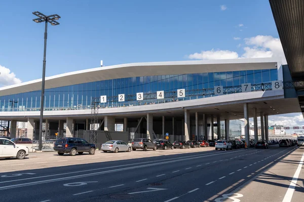 Helsinki Finland Augustus 2021 Veel Auto Wachten Veerboot Haven Van — Stockfoto