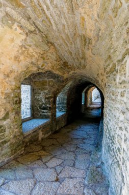 Pirita, Estonya - 6 Ağustos 2021: Tallinn yakınlarındaki Pirita 'daki Saint Brigitta Manastırı' nın harabelerinin ayrıntılı görünümü