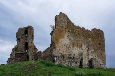 Toolse, Estonya - 11 Ağustos 2021: Kuzey Estonya 'daki Toolse' daki kale harabelerinin manzarası