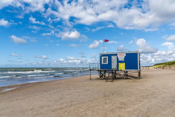 Palanga Lituânia Agosto 2021 Bela Praia Areia Branca Costa Mar — Fotografia de Stock