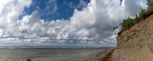 Vista Panorâmica Mar Báltico Costa Nas Falésias Panga Ilha Saaremaa — Fotografia de Stock