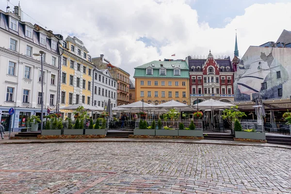 Ryga Łotwa Sierpnia 2021 Widok Zabytkowe Centrum Rygi — Zdjęcie stockowe