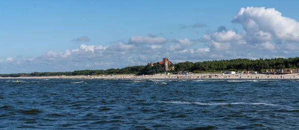 Leba Lengyelország 2021 Szeptember Panoráma Kilátás Észak Lengyelországi Leba Strandjaira — Stock Fotó