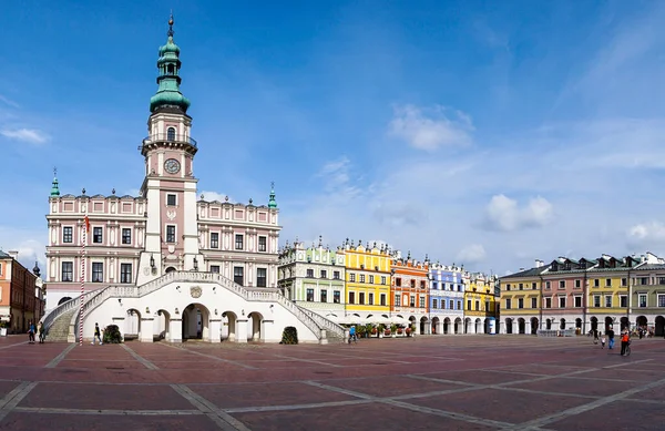 Zamosc Polonia Septiembre 2021 Gran Plaza Del Mercado Casco Antiguo —  Fotos de Stock