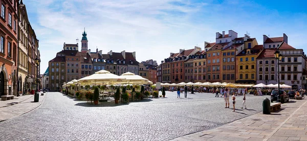 Warsaw Poland September 2021 Panorama View Old Market Square Historic — Stock Photo, Image