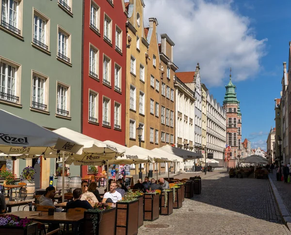 Danzig Poland September 2021 People Enjoy Drinks Food One Many — Stock Photo, Image