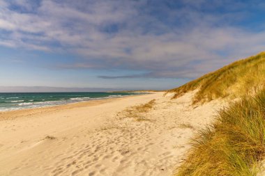 Norveç 'in güneyindeki Stavanger yakınlarındaki Orrestranden Sahili manzarası