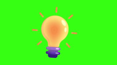 Yeşil Arkaplanda Parlayan Lamba, Yenilik, Enerji ve Modern Işıklandırma Teknolojisi Yaratıcı ve Gelecekçi Tasarım Konsepti