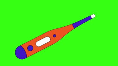 Yeşil Arkaplanda Dijital Vücut Termometresi, Sağlık, Ateş Ölçümü ve Modern Tıbbi Sıcaklık İzleme Aygıtı