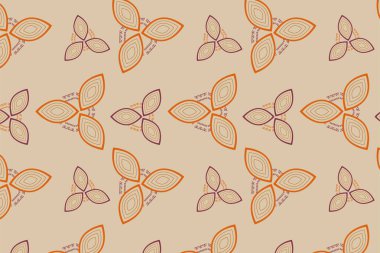 Şebeke yapısında stilize botanik elementler, yapraklar ve soyut çiçek motifleri içeren zarif tekrarlayan vektör deseni. Kumaş, duvar kağıdı, ambalaj, kaliteli markalar için idealdir..