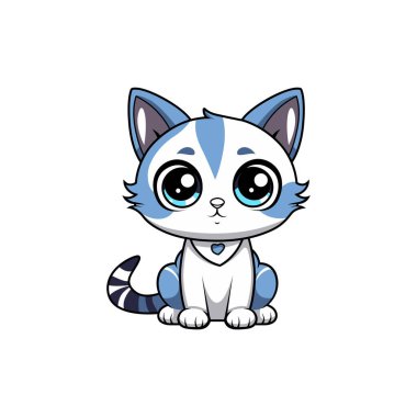 Çizgi film tarzında şirin bir kedi yavrusu.