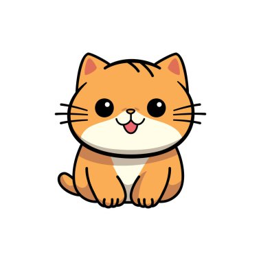 izole şirin kedi çizgi film vektör çizer