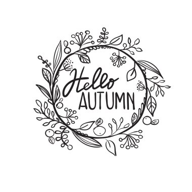 Merhaba daire ile sonbahar yaprakları