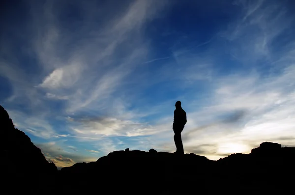 stock image Hiker at sunset