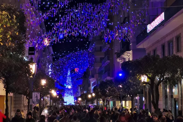 Luces de Navidad de Salerno — Foto de Stock