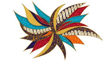 Beyaz arkaplanda renkli çiçek mandala