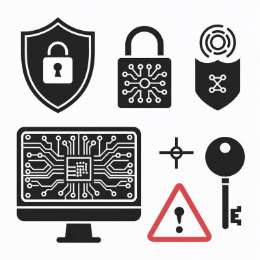 güvenlik ve bilgisayarla ilgili simgeler