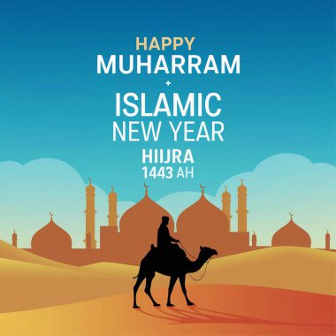 İslam 'ın yeni yılı kutlu olsun. 2019 - vektör illüstrasyonu