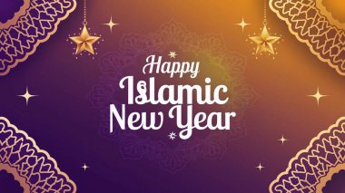 Mutlu İslami yeni yıl arkaplan tasarım vektörü