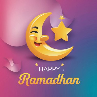 Hilal ay, cami, ay ve yıldız, hilal ay ve yıldız arkaplanlı mutlu İslami festival pankartı tasarımı, ramazan mübarek