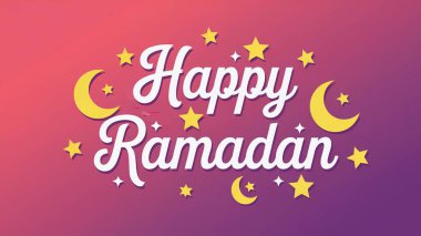 Ay ve yıldızlı bayram Mübarek tebrik kartı.