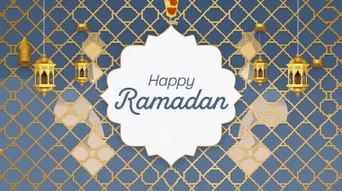 Cami ve fenerli ramazan kareem tebrik kartın kutlu olsun. vektör illüstrasyonu.