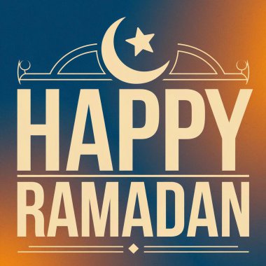 Mutlu ramazanlar. Ramazan ayı. Ramazan bayramı için tebrik kartı.