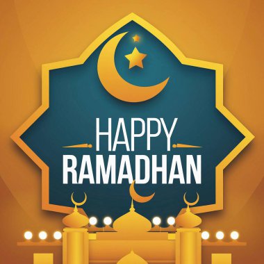 Ramazan Kareem, sallanan fenerler ve ay ile İslami arka plan. vektör illüstrasyonu.