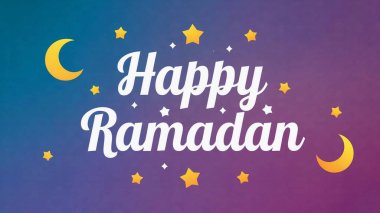 Hilal aylı ramazan tebrik kartı.