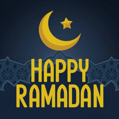 Ramazan Mübarek 'in ay ve yıldızlı bayrağı. vektör illüstrasyonu