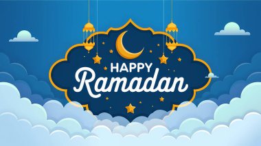 Ramazan Mübarek bayrak tasarımı ay ile