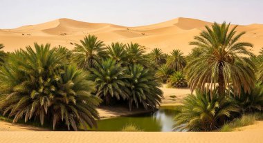 Sahara çölünde palmiye ağaçları ve palmiye ağaçları, Fas