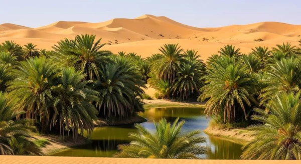 Sahara çölünde palmiye ağacı