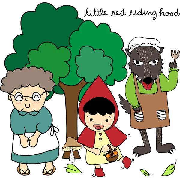 Little Red Riding Hood rodziny — Wektor stockowy