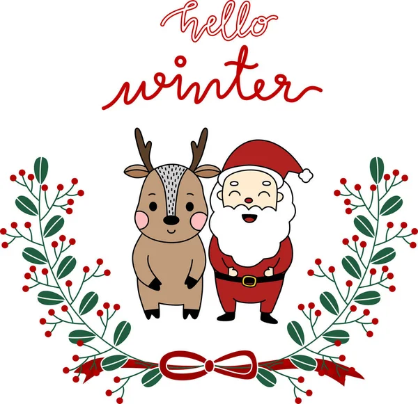 Noel Baba ve şirin ren geyikleri merhaba diyor ve kış sezonuna hoş geldiniz.