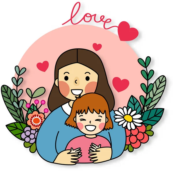 Bir grup tatlı anne ve kız çok güzel bir anda.