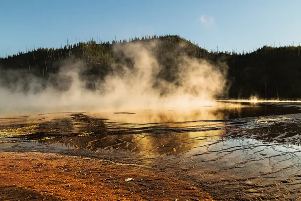 Grand Prismatic Bahar, Yellowstone Milli Parkı, Wy, ABD görünümünü