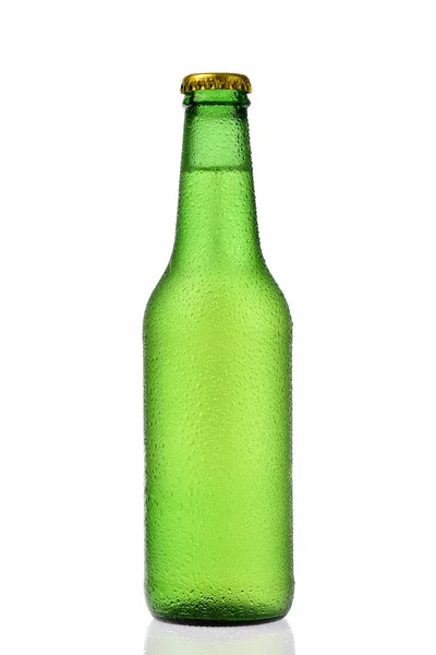 Beer with drops green Stock Image