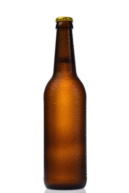 Bira şişesi, büyük ve çok katmanlı, özgün kahverengi. 