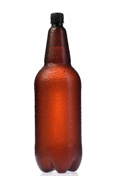 Beer Bottle Clean Big Lot Drops Original Plastic Brown Unique — Stock Photo, Image