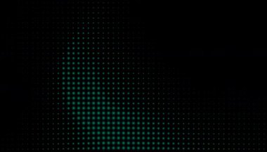 Yeşil yarım ton noktalar siyah arkaplan üzerinde soyut animasyon yumuşak gradyan akışı, teknoloji tasarımı için modern dijital doku, veri görselleri, gelecekteki arayüzler ve hareket grafikleri