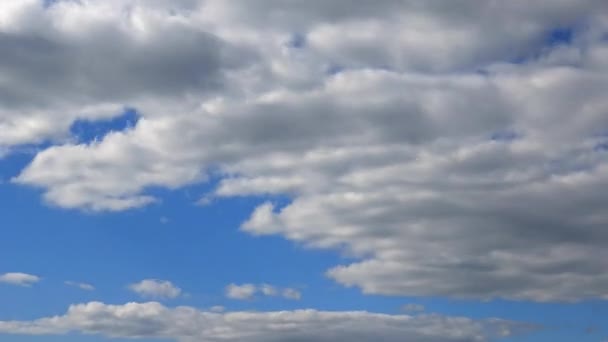 Skyer svæver hen over den blå himmel, time-lapse – Stock-video