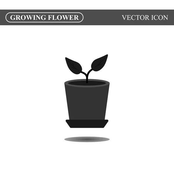 Icône de fleur croissante — Image vectorielle