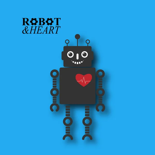 Robô com coração —  Vetores de Stock