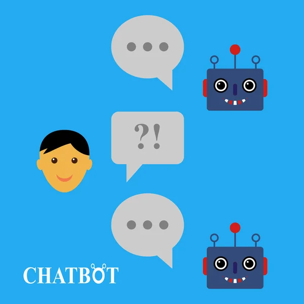 Chatbot e conversa humana —  Vetores de Stock